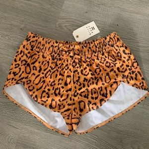 Billabong Lil Bit Wild Swim Shorts leopard print girls size 10